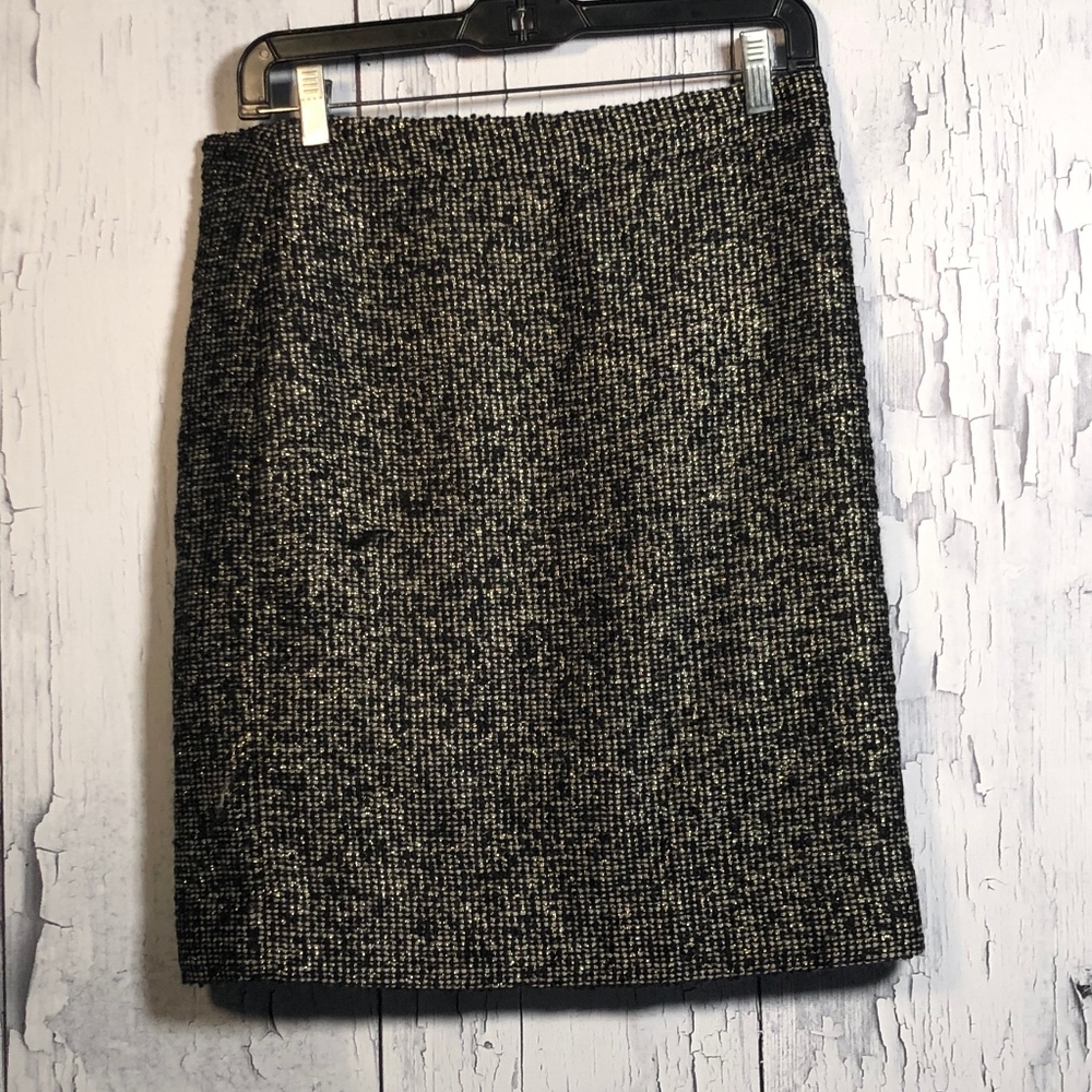 J Crew Metallic Tweed Shimmery Pencil Skirt Sz 4
